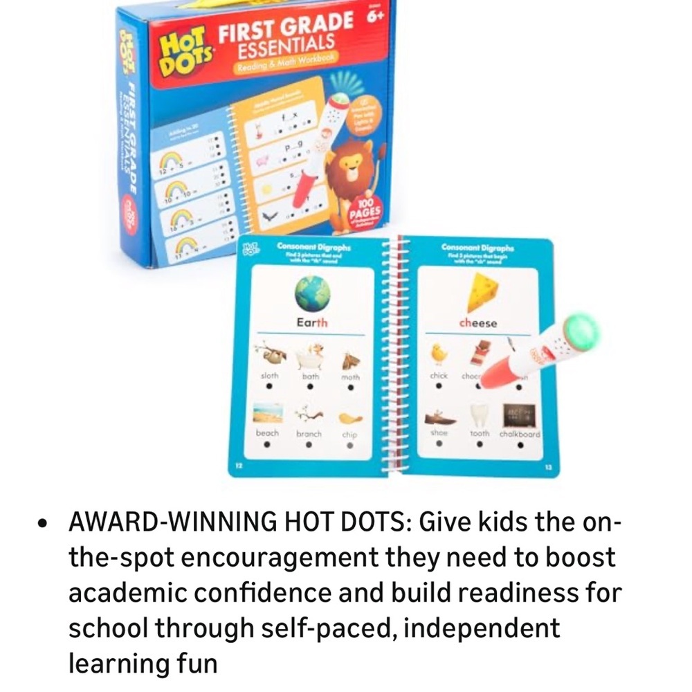 Hot Dots 1st Grade Reading & Math Learning Set with Interactive Pen - Picture 4 of 4